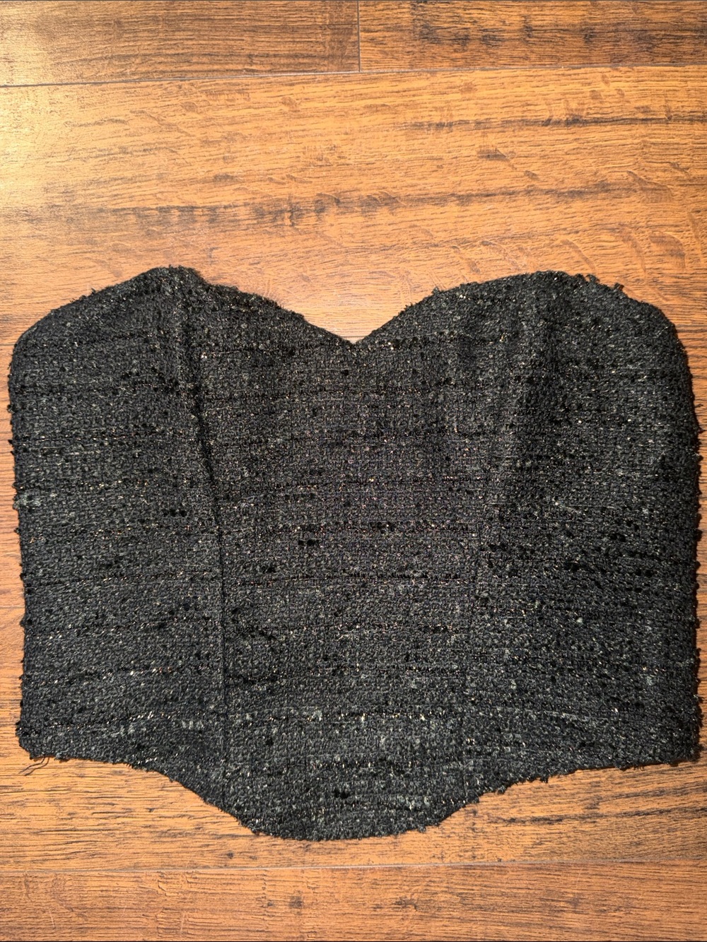 Express Black Textured Strapless Bustier Top